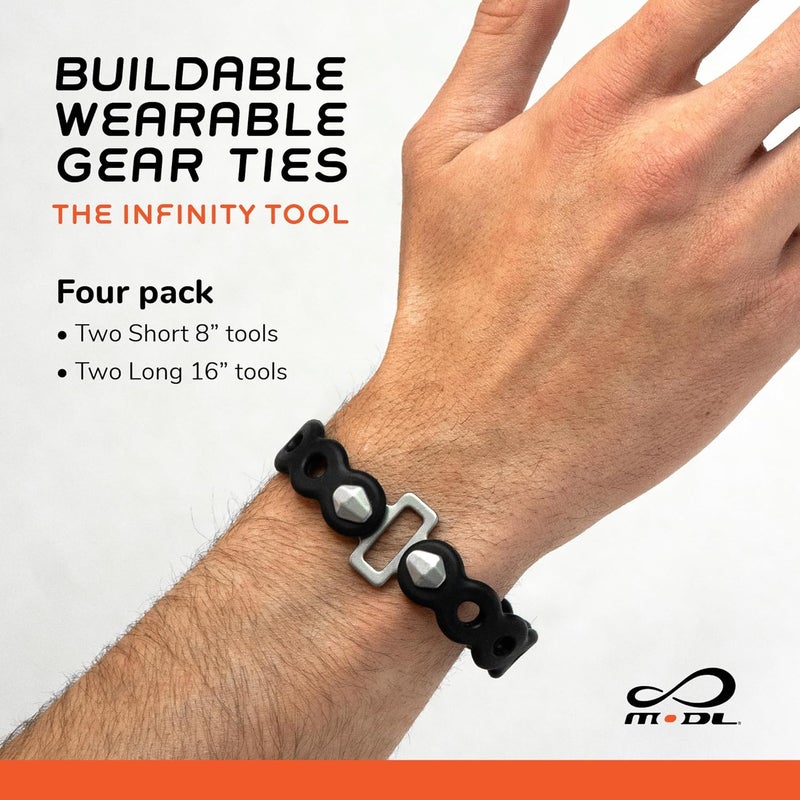 MDL Infinity Tool™ 2.0 Modular Straps (4-Pack) - Flexible Multi-Tool, Gear Strap, Wearable Gadget for Outdoor Adventure, Survival, Camping, Travel, EDC - Image 2